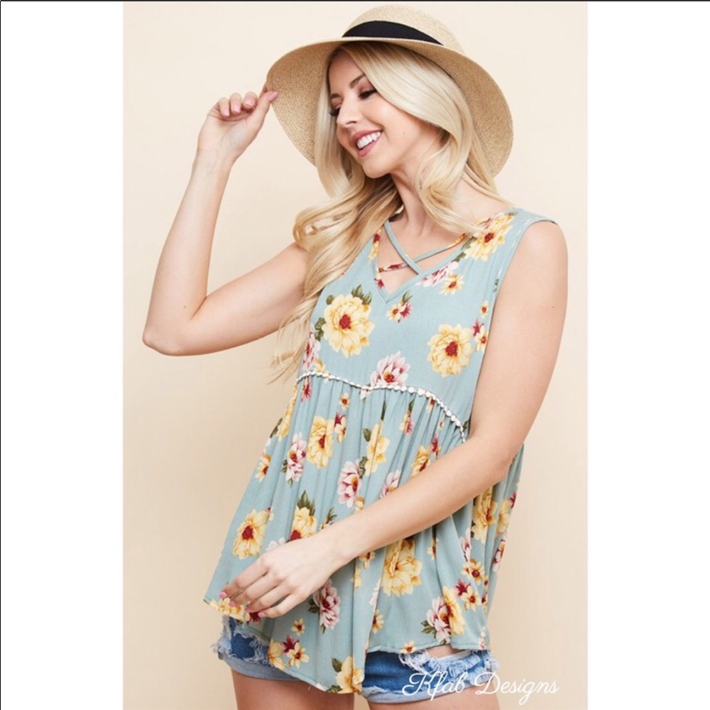 ❤️LAST! Criss Cross Pompom Detail Babydoll Top! - Picture 5 of 7